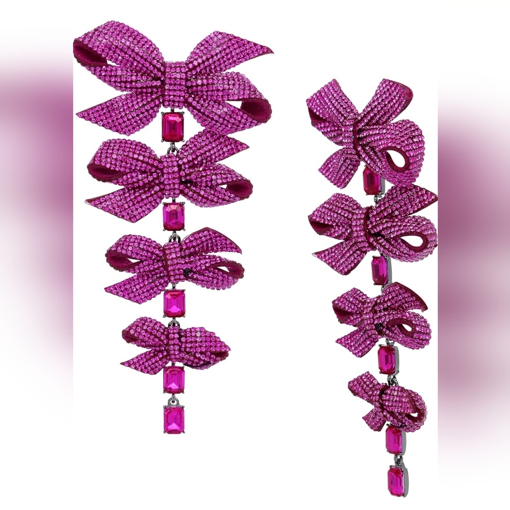 Betsey Johnson pave bow earrings